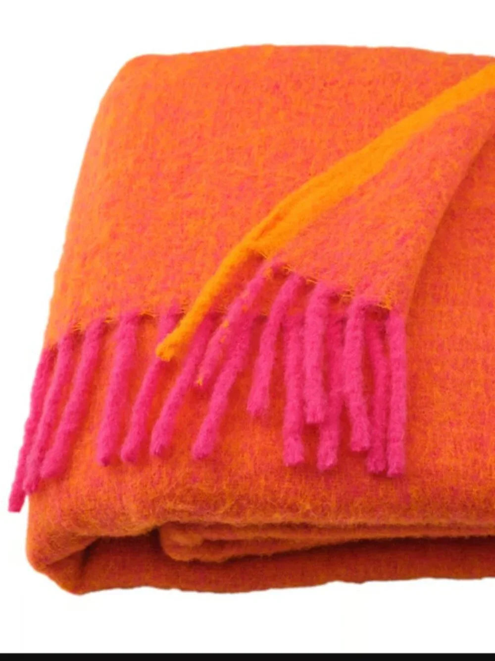 KLIPPOXEL 005.917.95 Throw, orange/bright pink, 51x67 